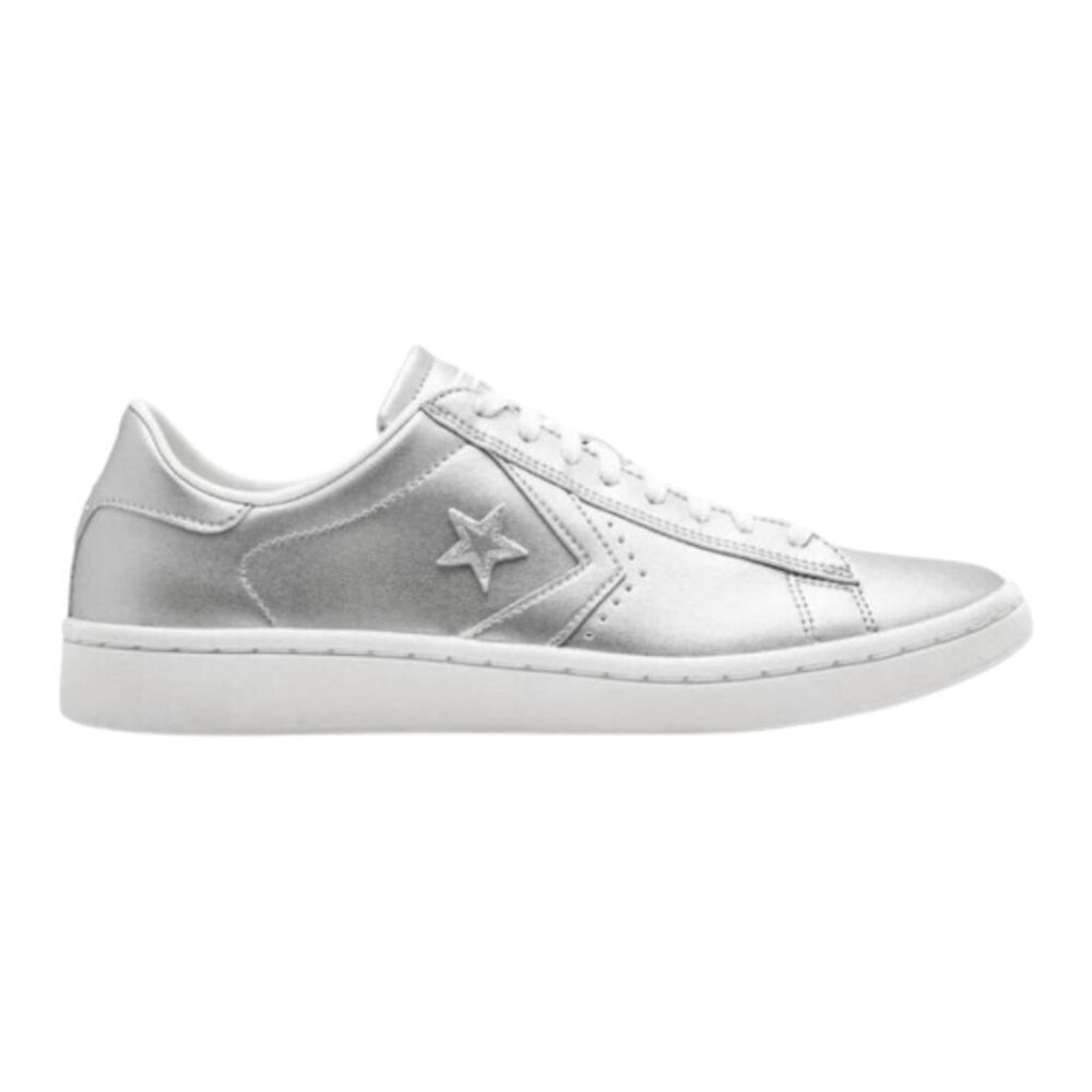 NWOB CONVERSE Pro Leather Low 'Silver' Sneaker Size 6.5